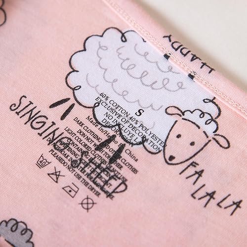 Miniatura 6 de Inadays Camisón de algodón para mujer, ropa de dormir de manga corta, camisón casual con estampado, vestido de dormir holgado y cómodo pijama