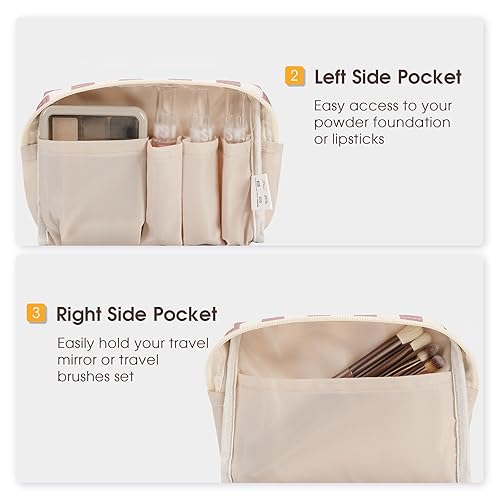 Miniatura 187 de Narwey Cute Cheetah Makeup Bag Travel Cosmetic Bag Organizer Toiletry Bag Make Up Bags with Compartments for Women Girls (Large, Black Leopard)