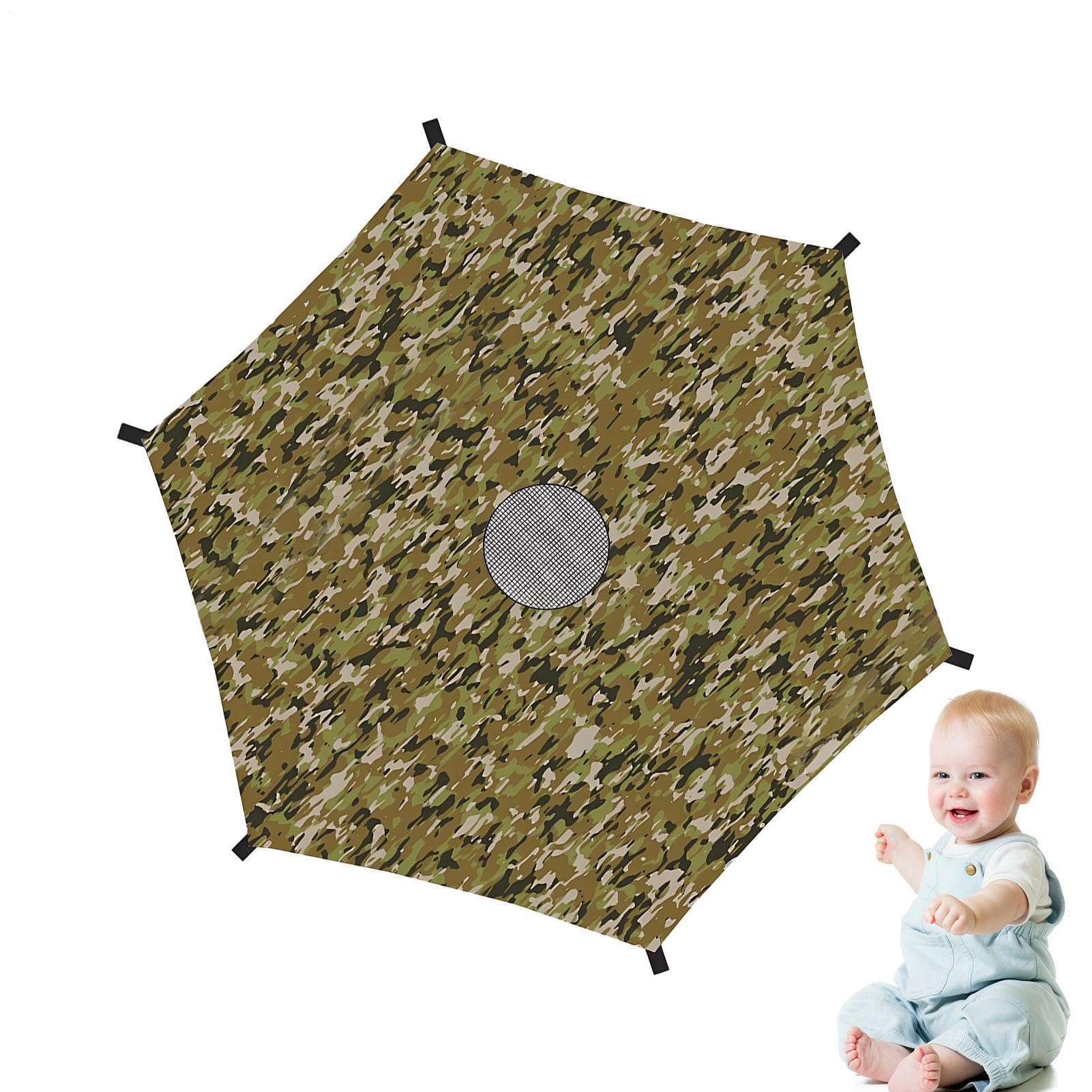 Trampoline Shade Cover, Outdoor Sun Protection Cover, Waterproof Sunshade Accessory, Uv-Resistant Design, Durabless and Easy Installation, Playground Garden Kids Use, 14 Feet 6 Camouflage