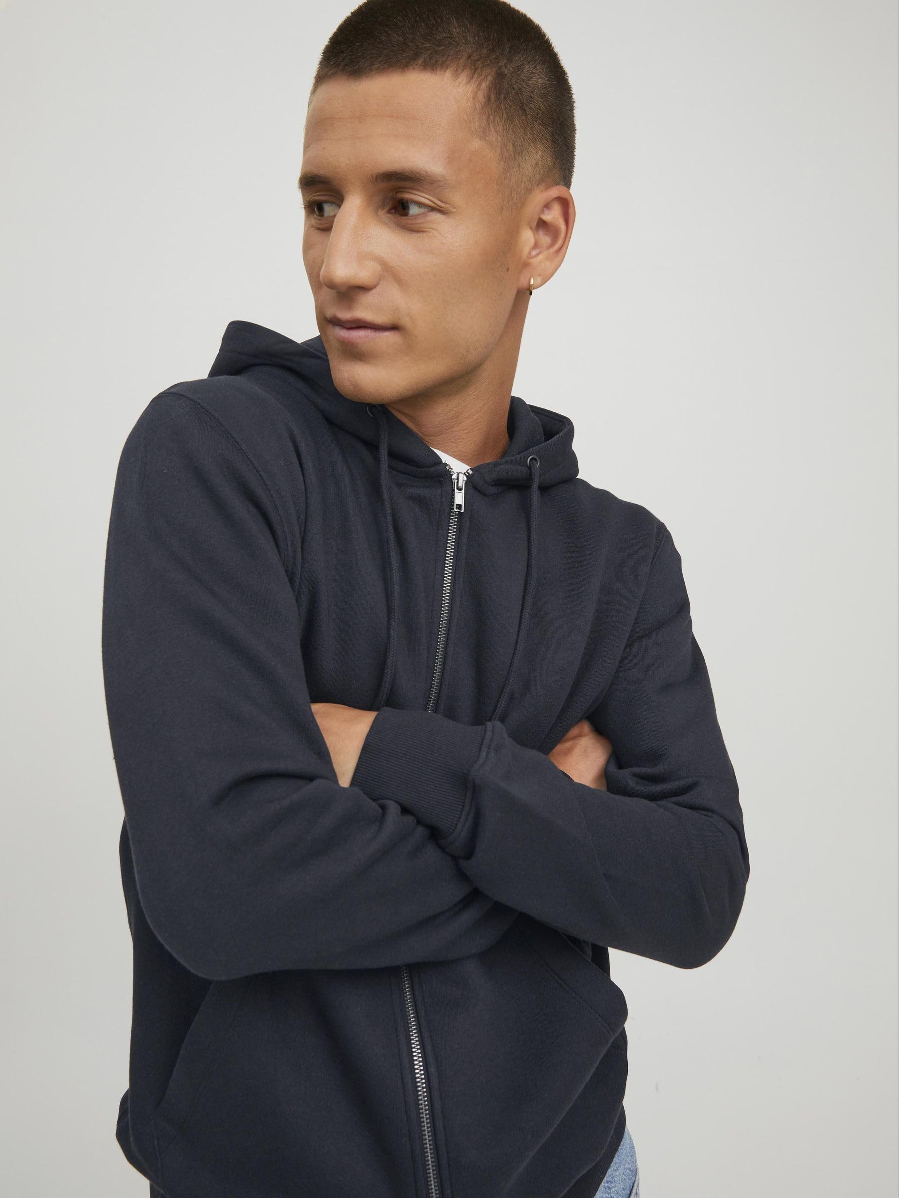 JACK & JONES Zip Hoodie Plain Zip Hoodie