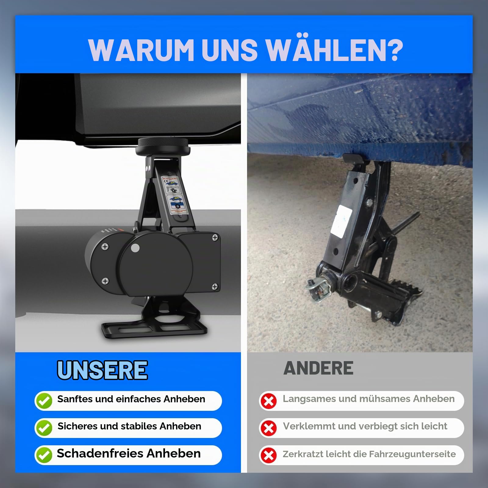 IMAYCC 2T Wagenheber Elektrisch Neues Upgrade,Universelle Scherenwagenheber für Tesla mit 2Pcs Gummiauflage, Tragbarer Wagenheber mit Radmutternschlüssel,Auto-Notfallset Tesla 3/Y/S/X Wartung Reparatu