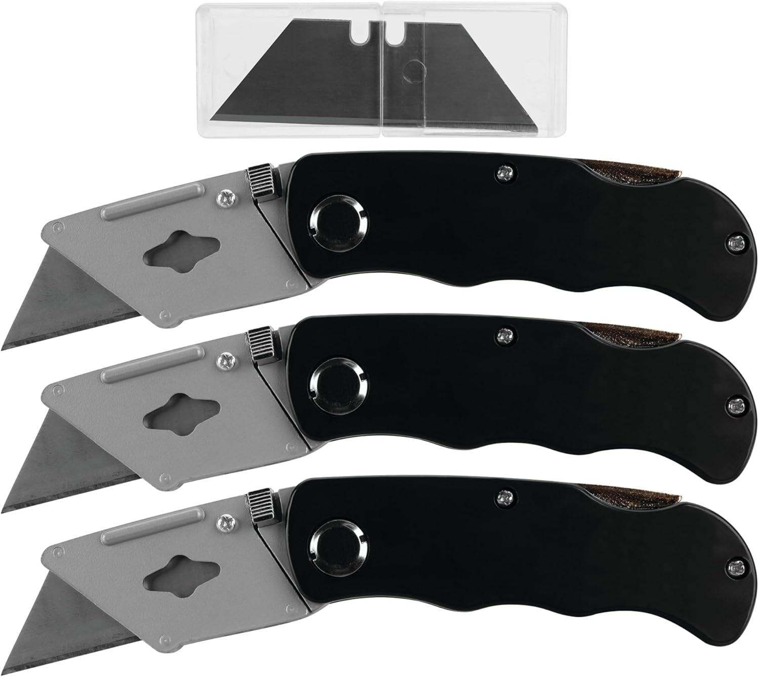 Performance Tool 1976 Folding Pocket Knife with Quick Change Blade System and 10 Replacement Blades - Combines Strength and Convenience