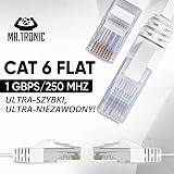 Pan. Tronic Flat Ethernet 30m, Kabel sieciowy Ethernet LAN Cat 6 High Speed zapewniający szybkie i niezawodne połączenie z Internetem | AWG24 Kabel Ethernet, Cat6 RJ45 UTP CCA 1 Gbps Kabel (30 metrów,
