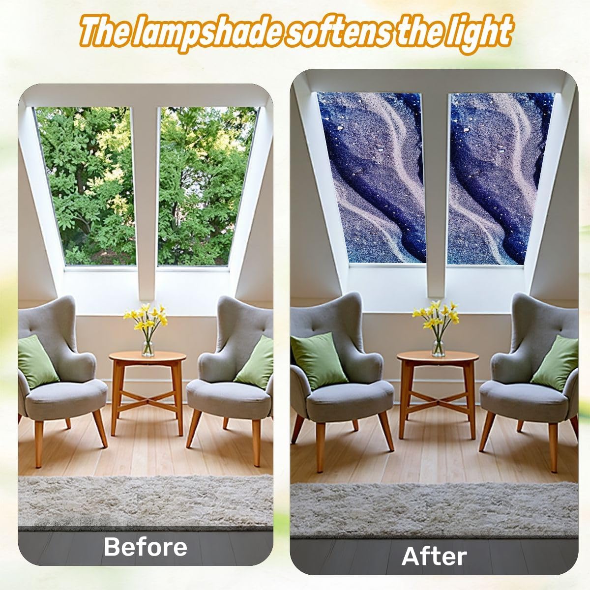 Fluorescent Light Covers for Ceiling Lights Colored Abstract Sand Easy to Install Magnetic Light Filter for Classroom Office Hospitals School Home Decor