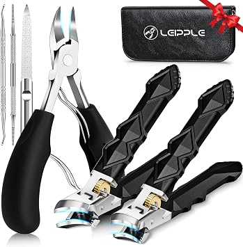 2026 Toenail Clippers for Thick & Ingrown Nails, Professional Nail Clipper Set with Pedicure Tool, Super Sharp Fingernail Cutter with Catcher, Podiatrist Toe Nail Clippers Kit for Seniors, Men & Women