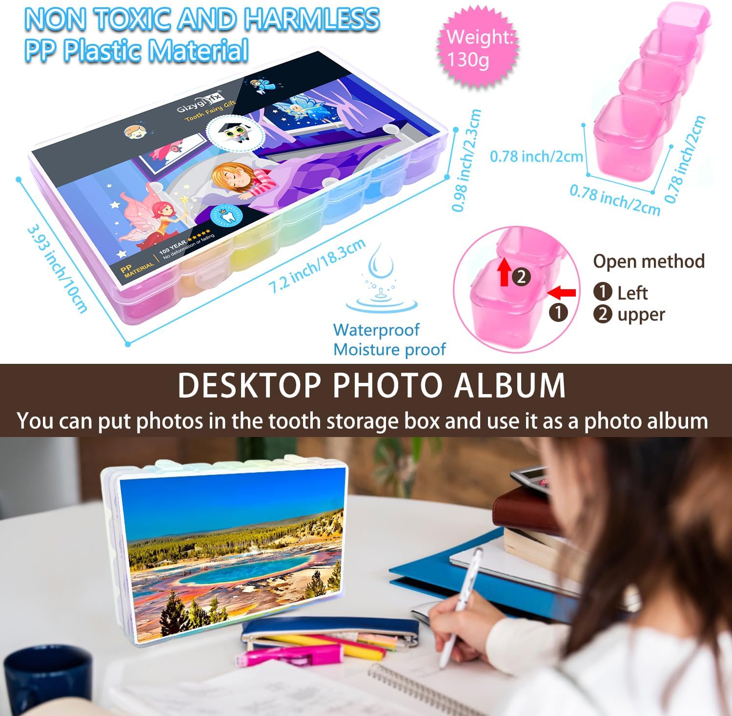 Tooth Fairy Box, Tooth Holders for Kids Keepsake, Tooth Container Box Gift, Tooth Saver PP material for Boy or Girl, Plastic storage containers for household use (1 PCS)