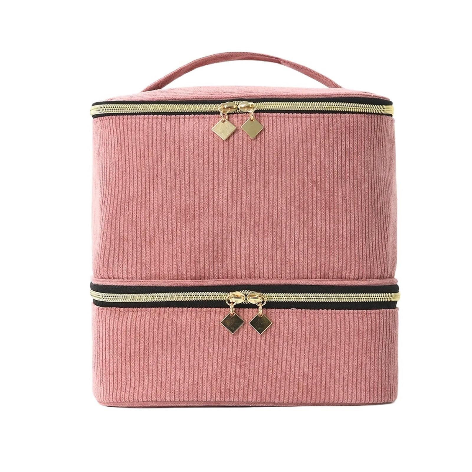 Porta Smalti Organizer Borsa portaoggetti for smalto da 30 griglie Custodia for olio essenziale cosmetica portatile di grandi dimensioni con manico for ragazza viaggio(Pink)