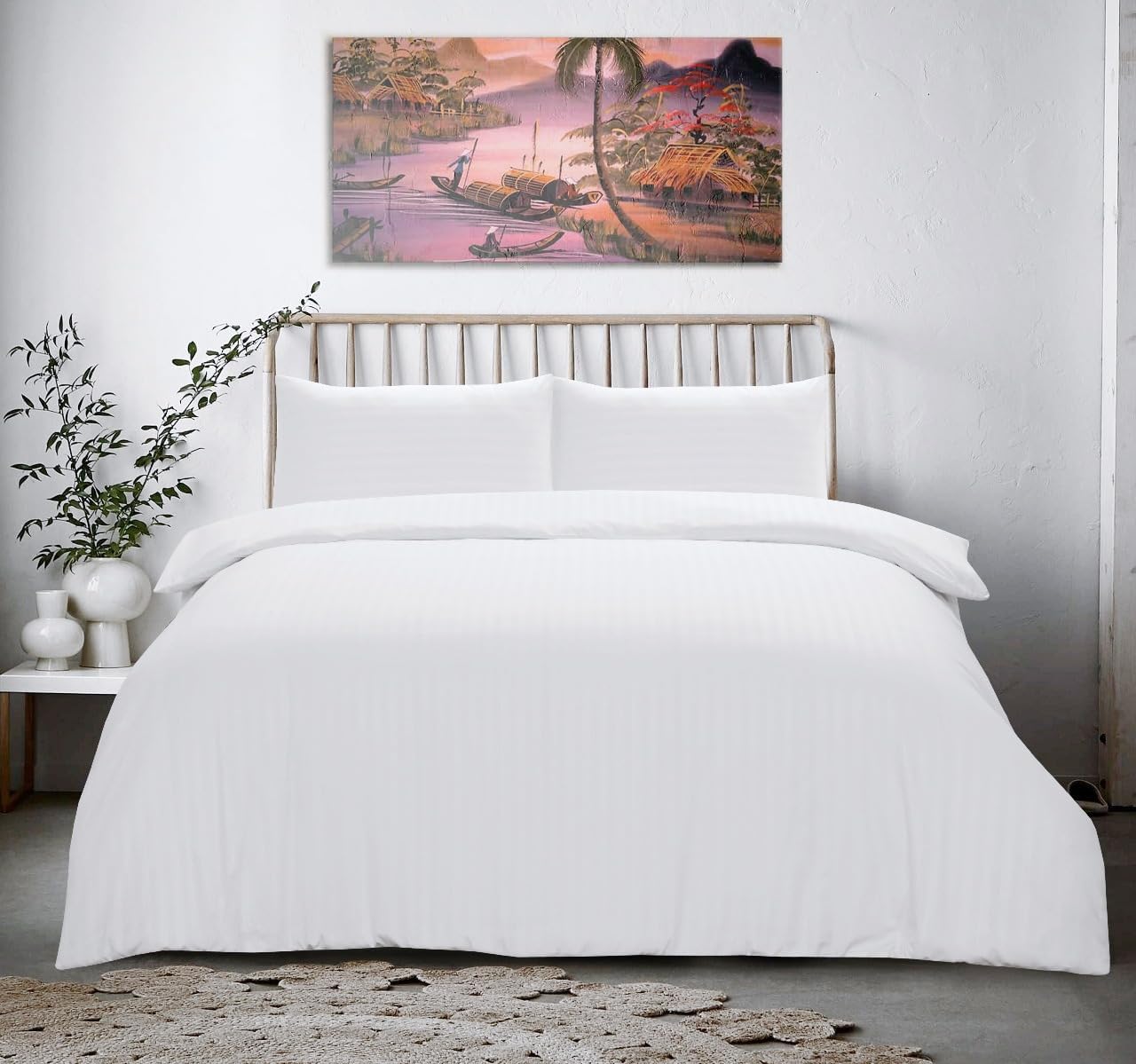 My home store Double Duvet Cover Set Hotel Quality Stripes Satin