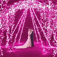 Vista 5 de Paquete de 2 unidades, cada una de 16.5 pies, 60 LED, luces de árbol de Navidad operadas por batería, luces de cuerda en racimo para interior y Verde