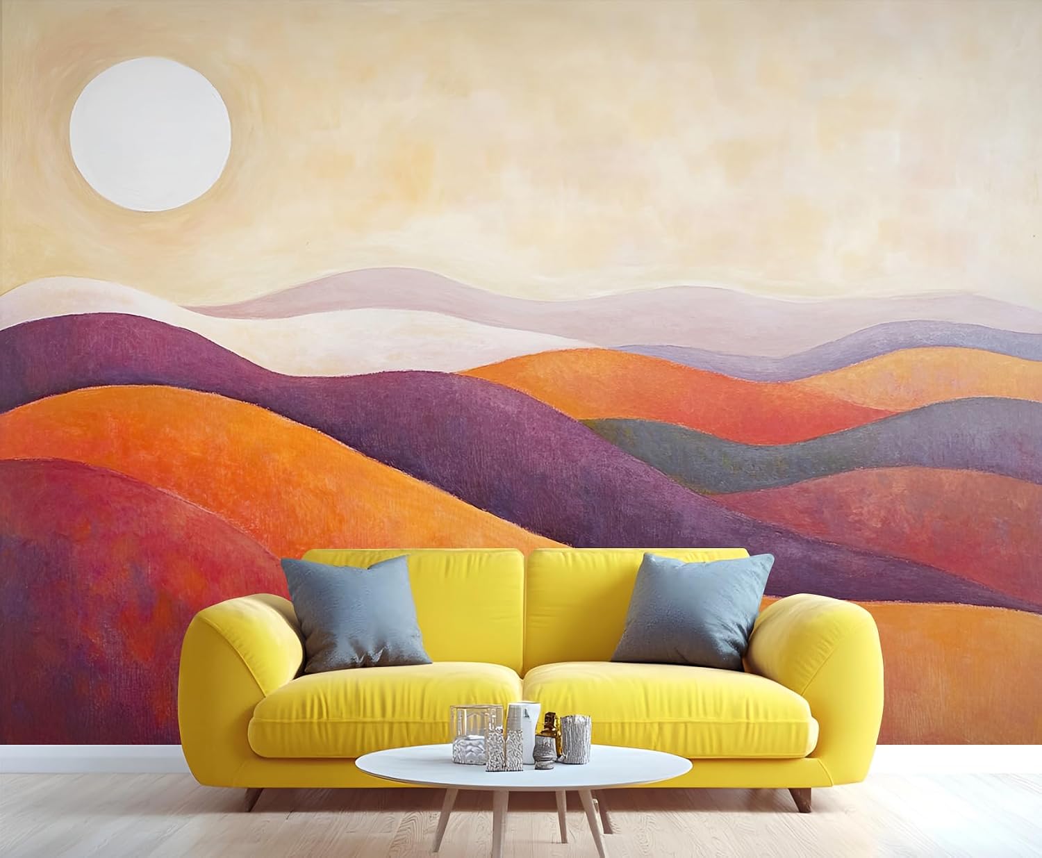 Boho Wallpaper, Medieval Mural & Home Decor, Mountain Wallpaper for Living Room Bedroom 3D Murals (Not Peel and Stick)