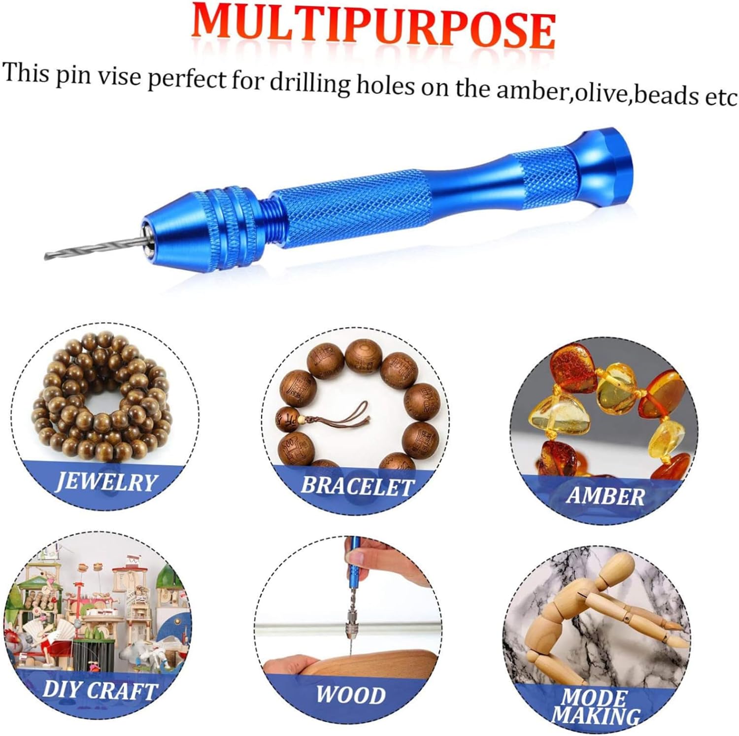 Mipcase 228pcs Mini Precision Hand Drill Set Bits for Woodworking and Craft Projects Construction Lightweight and Portable for Jewelry Making