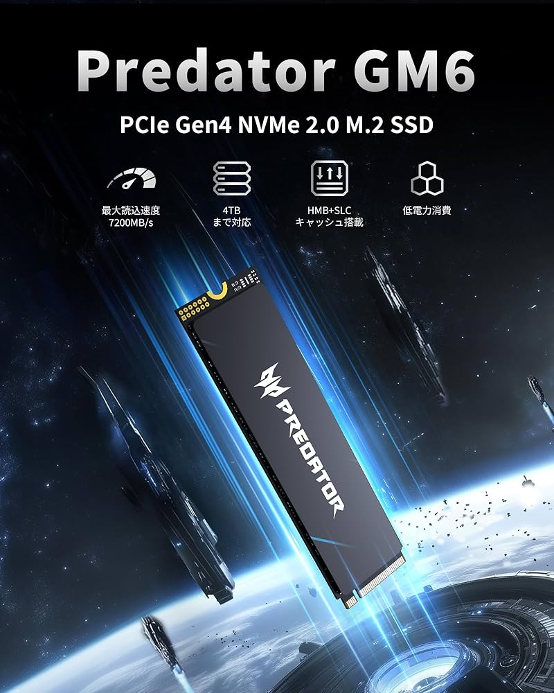 Amazon | Acer Predator M.2 SSD 1TB GM6 NVMe2.0 2280 PCIe