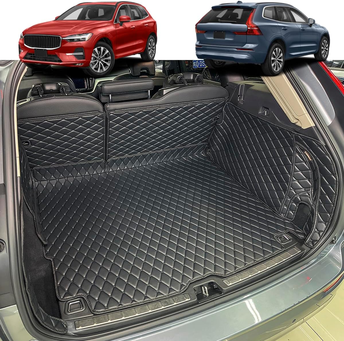 Cargo Mat Compatible with 2018-2026 Volvo XC60 Trunk Mat (and Rear Left and Right Side Panels) Cargo Liners for XC 60 All Weather Anti-Slip