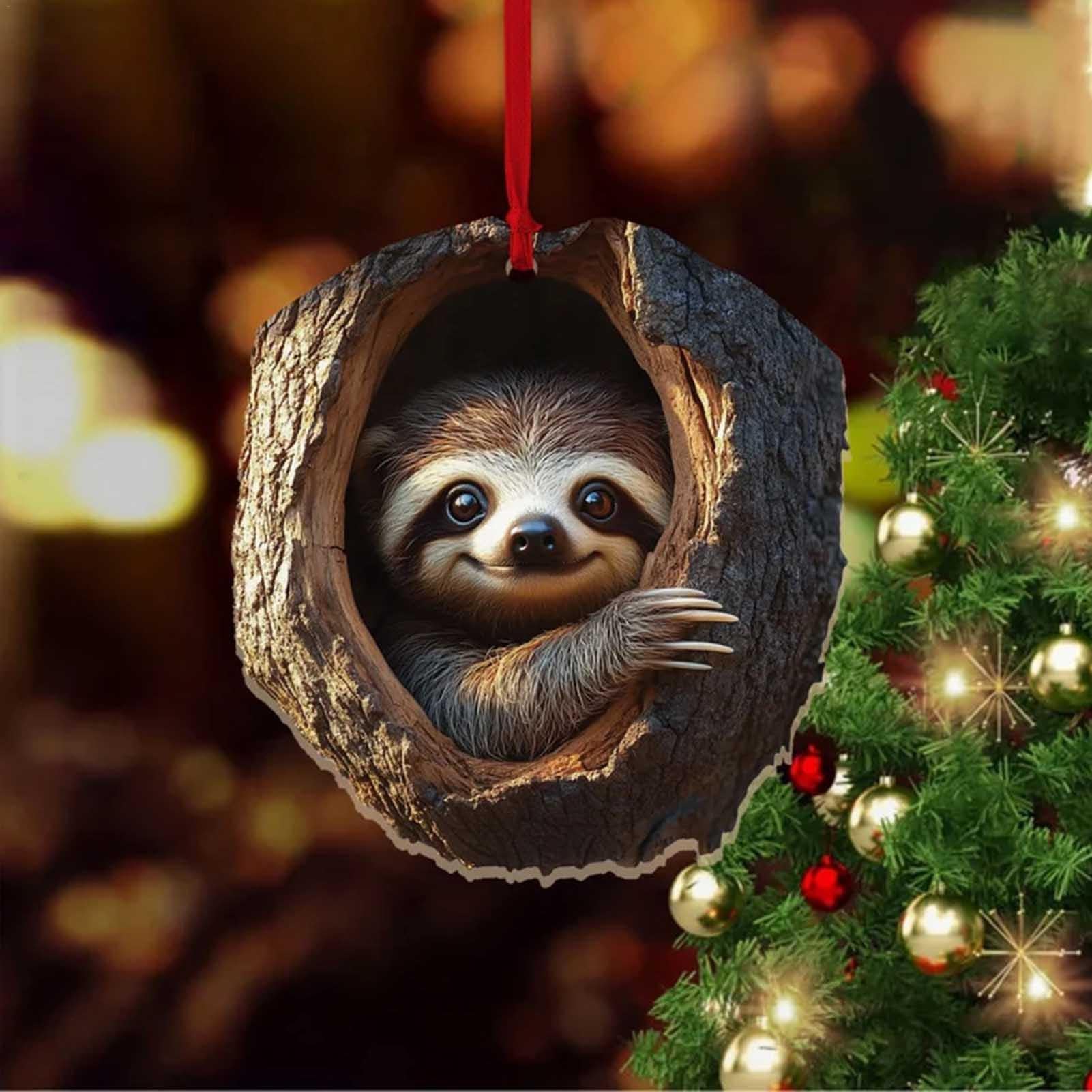 Set 6 Decorazioni Per Albero Di Natale In Acrilico, Animali Della Foresta E Ghiande, Per Albero, Ghirlande E Camino