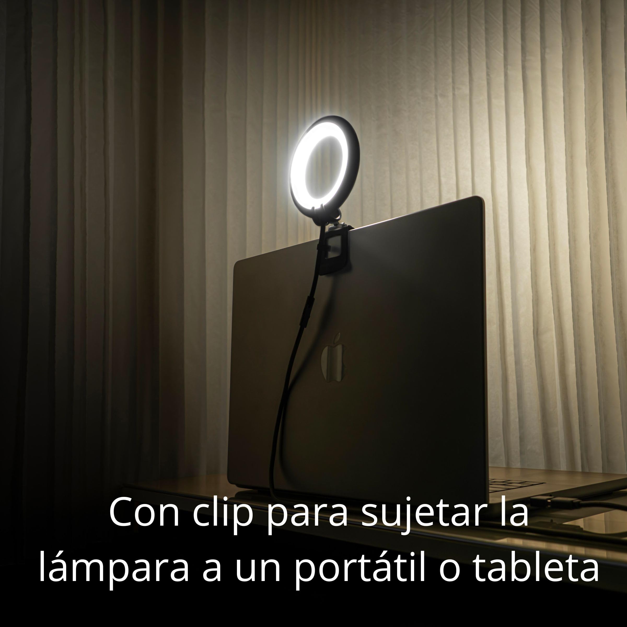 BILY Lámpara de lectura LED, lámpara de escritorio, lámpara de mesilla de noche, con percha y pinza, paquete de luz 3 en 1, puerto USB, 3 niveles de luz - Negro
