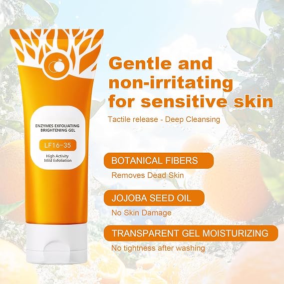 Purifying Exfoliating Gel 2 PCS Orange Peeling Gel Keeps Skin Hydrated Softens Skin and Removes Dead Skin Make Your Skin Smooth and Bright Suitable for All Skin Types