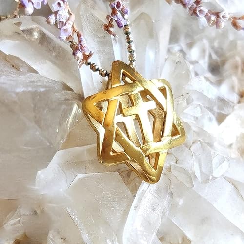Miniatura 8 de Star of David With Cross Gold Necklace, 3D design Messianic Pendant, Jewish Christian interfaith Jewelry