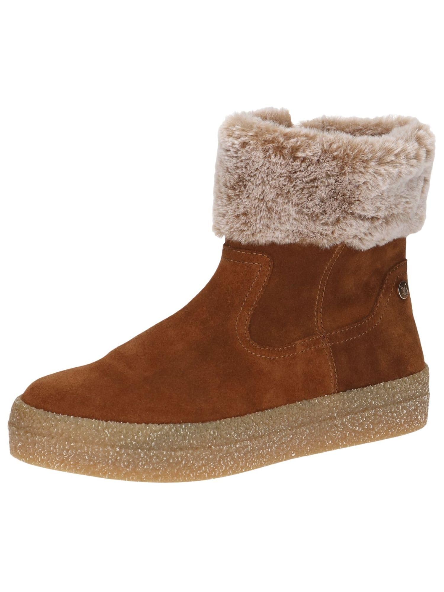 CAPRICE Women's flat winter boots lined comfortable, Brown (Nut Suede), 6 UK