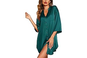 V-Neck Satin Nightgowns for Plus Size Women