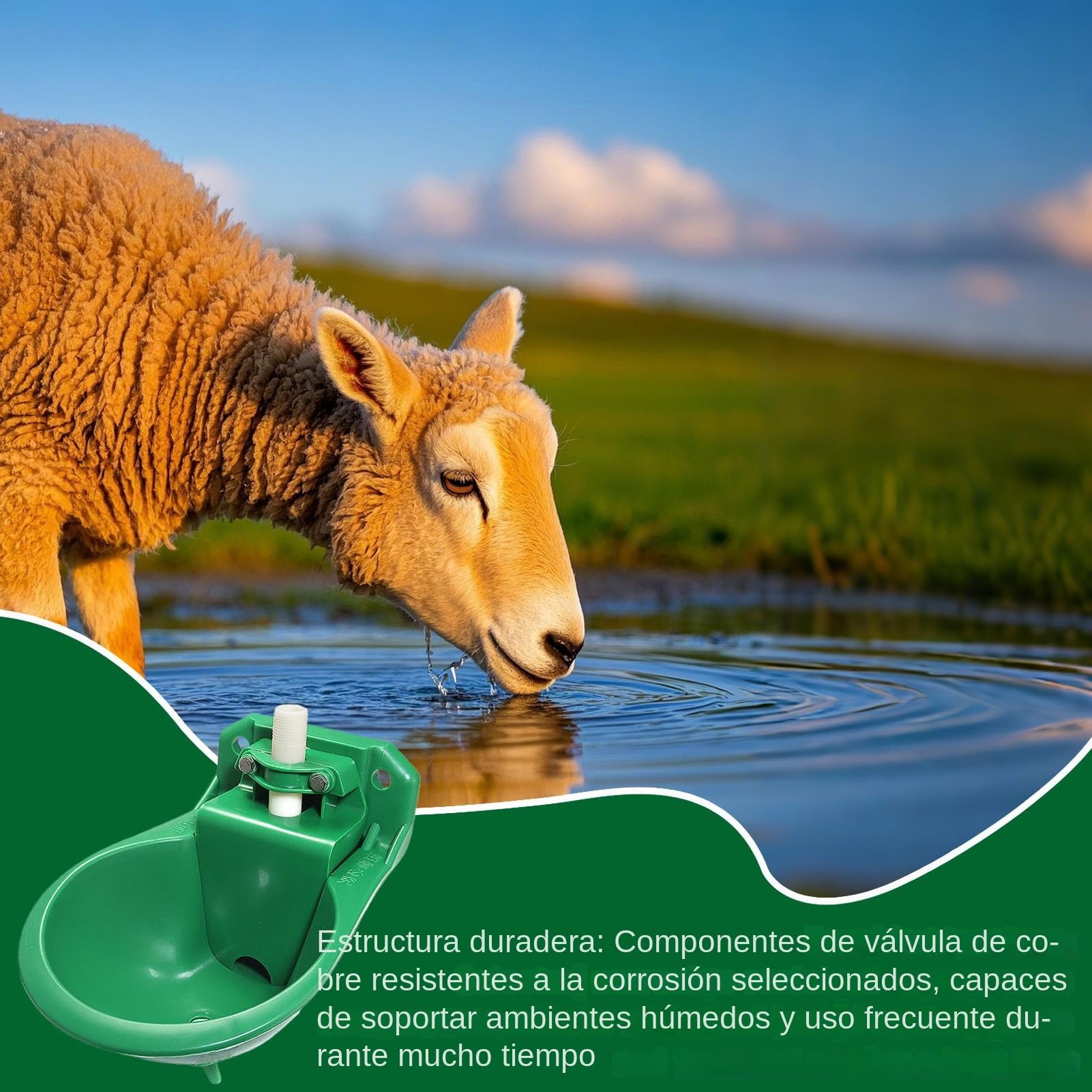 Bebedero para Cabras,Bebedero Automático para Equinos - Dispensador De Agua para Ovejas Tanque De 500ml Fuente para Granja Perros Gallinas Ganado Corral