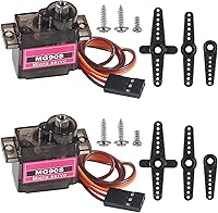 Vista 8 de 2PCS SG90 0.32 oz Servo Motor Micro Servo Metal Geared Kit Mini Servos para RC Robot Helicóptero Avión Controles Coche Barco con Cable (SG90)