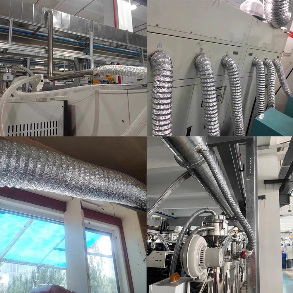 GRRICEPL Triple Tear-Resistant Nylon Fabric Ducting Dryer Vent Exhaust Duct Hose, Internal Structural Carbon Steel Wire, 180° Bendable(Diameter-40 mm)