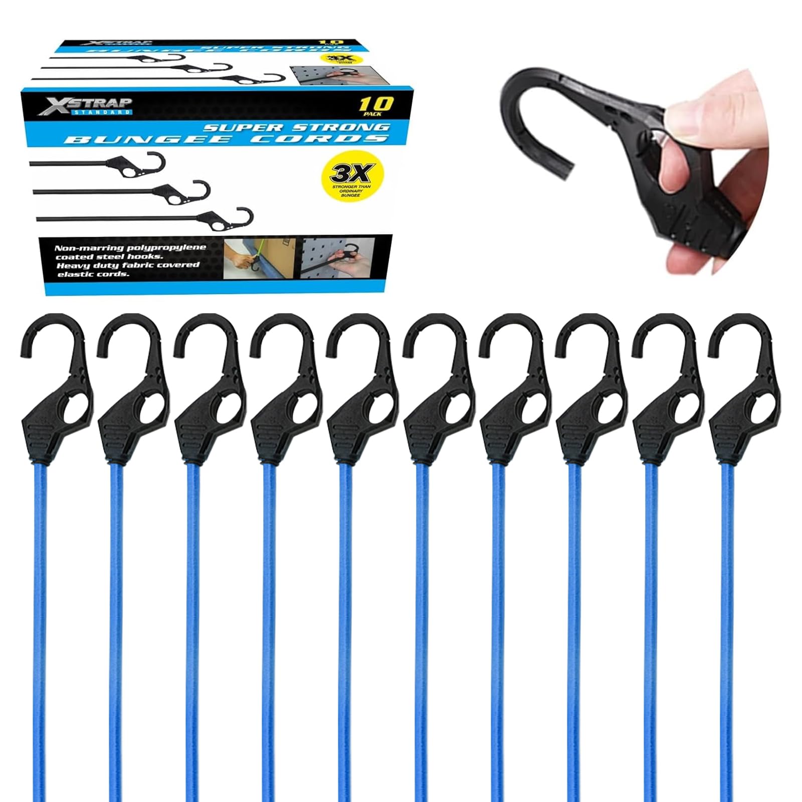 ストラップ LONG TRACK FOODS & THE DEARGROUND XSTRAP STANDARD Heavy Duty Bungee Cords 10PK Premium Bungee Cords