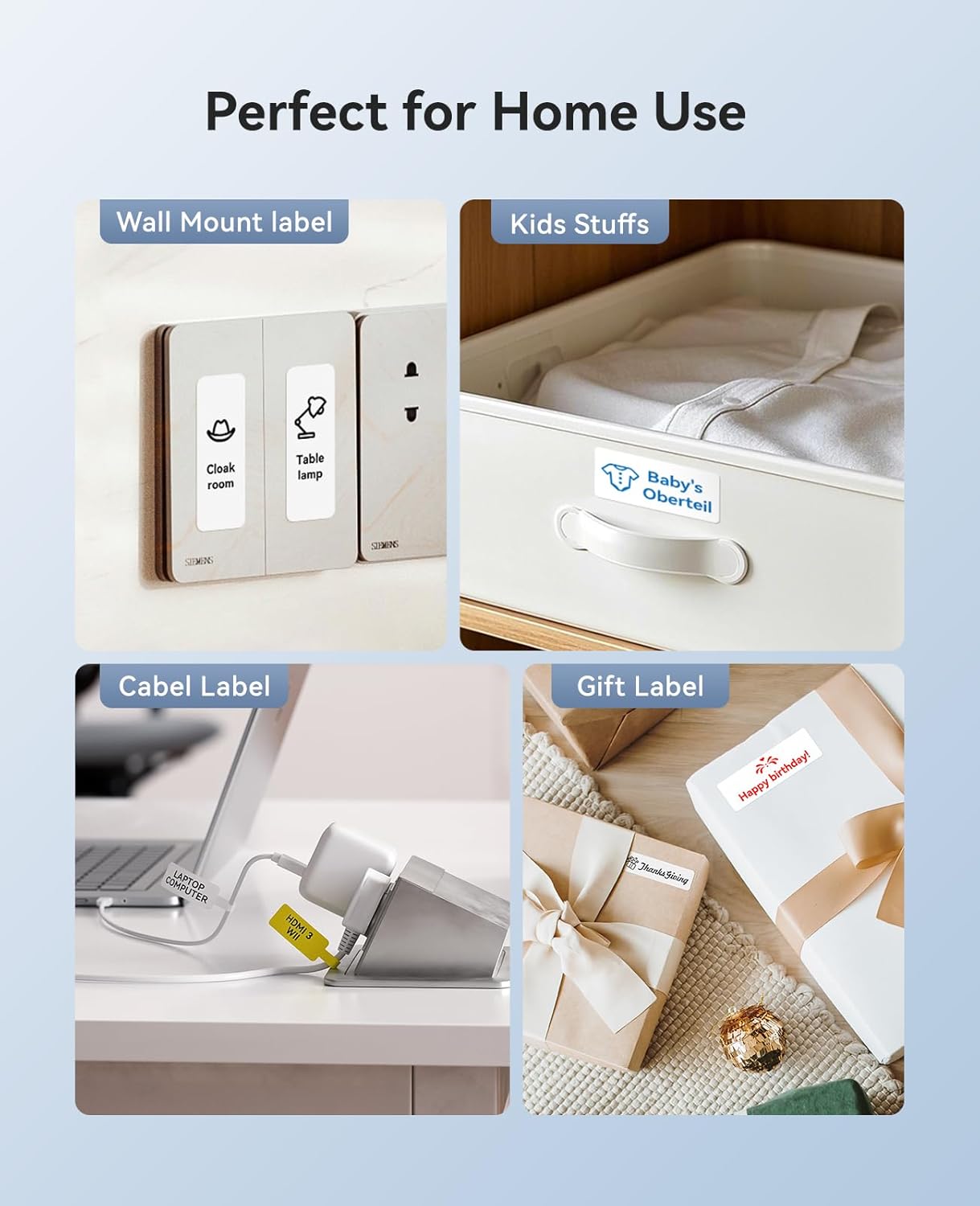 NIIMBOT B18/N1 Thermal Transfer Labels 0.55" x 1.18" (14x30mm), Only for B18/N1 Label Maker, PET Material, Waterproof and High-Temperature Resistance, Long Storage Time, Black - Image 6