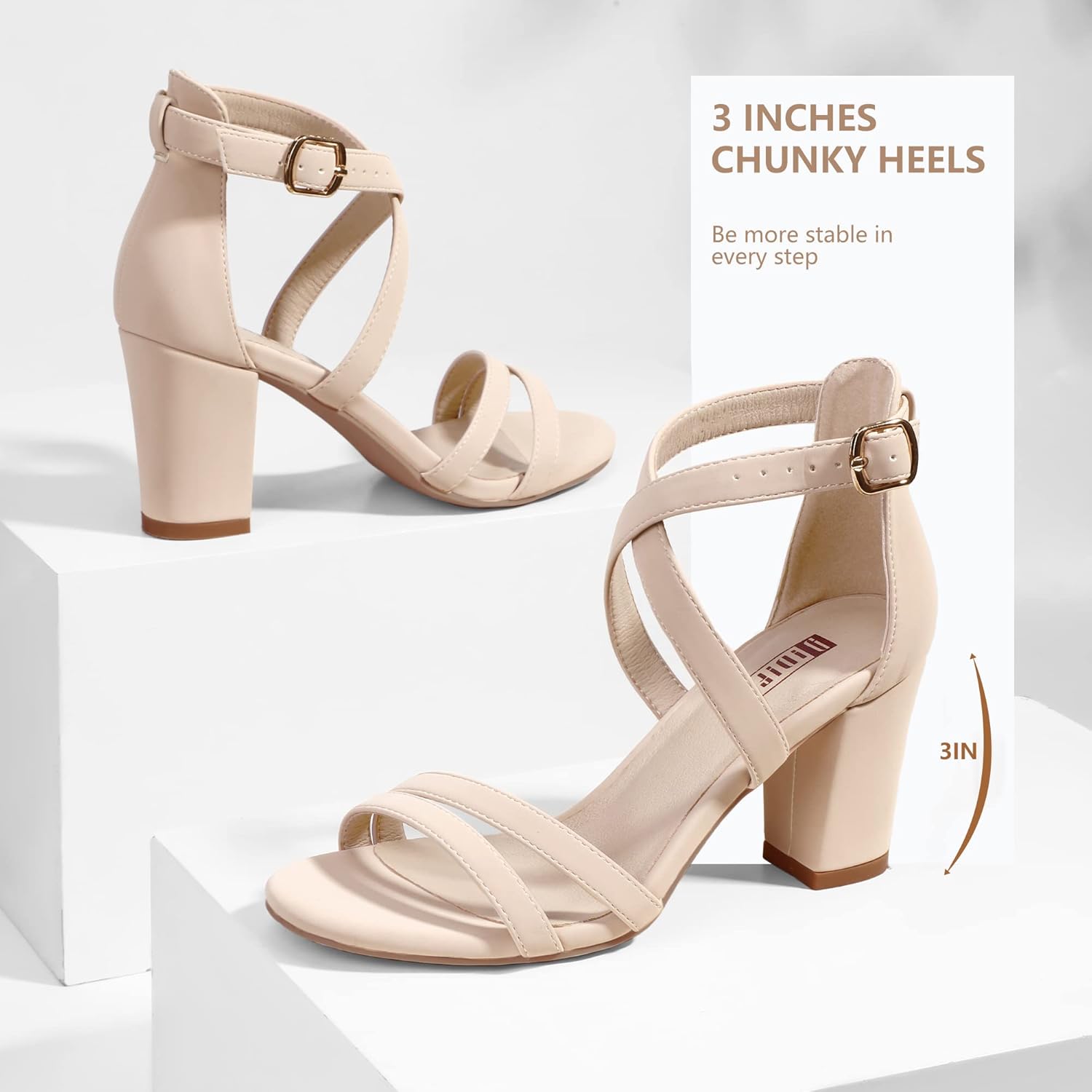 IDIFU Women's IN3 Gita Block Heel Open Toe Strappy Sandals Dress Shoes for Wedding Evening Prom - Image 4