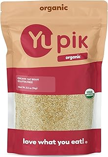 Organic Oat Bran, Gluten-Free, 2.2 lb (35.2 oz), Non-GMO, Kosher, Vegan, Raw, Made from Hull of Whole Grain Oats, Good Source of Fiber, Ideal for Baking & Cooking