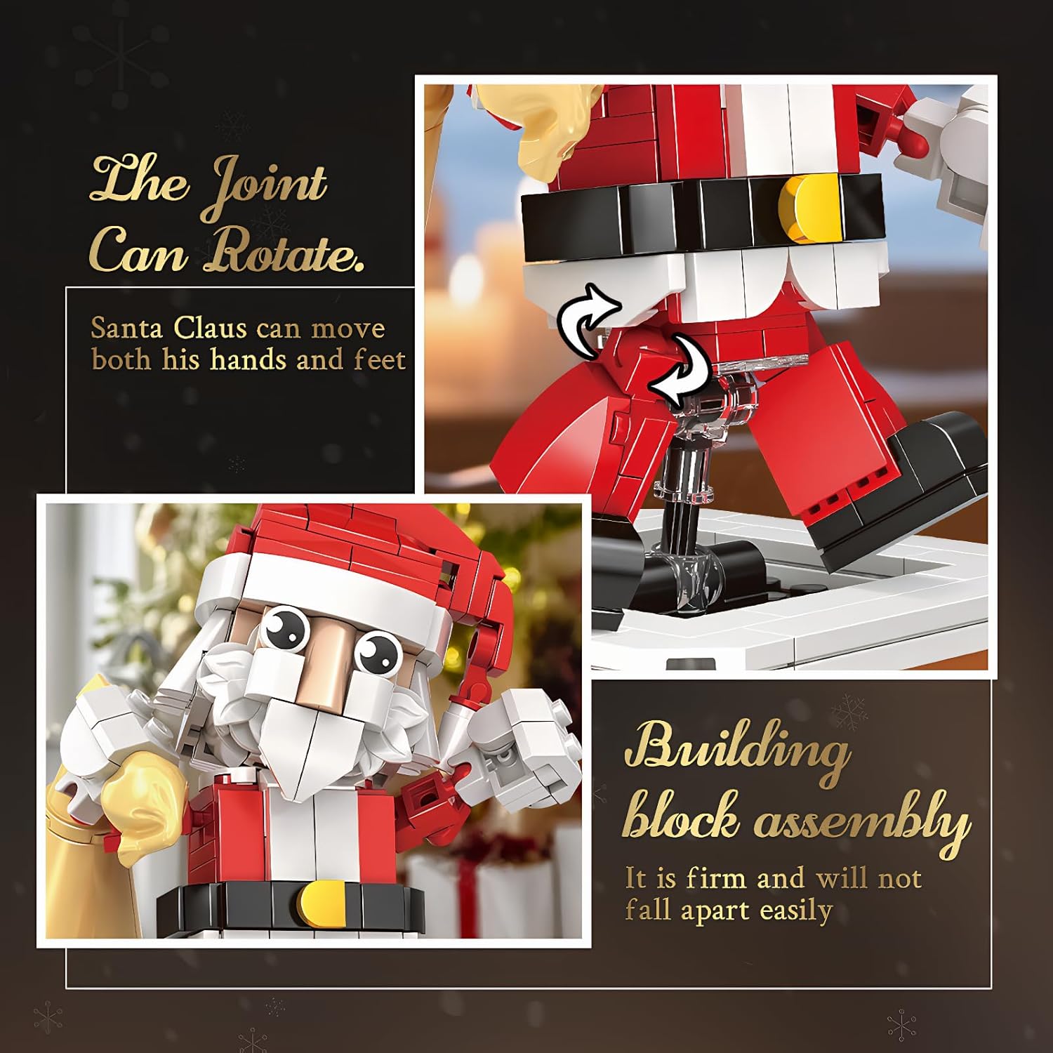 2025 Santa Claus Christmas Building Block Set, Compatible with Lego Chritmas, Xmas Gifts for Adults Teens, Suitable for Christmas Ornaments, Holiday Building Toys for Boys Girls, Ages 14+