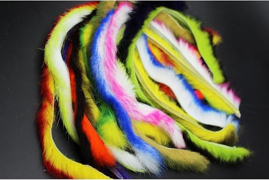 Tigofly 10 colors Double Color Rabbit Zonker Strips 4.5MM Width Steelhead Bass Streamers Fly Tying Materials