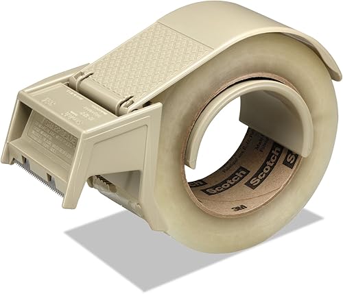 Scotch H122 - Dispensador compacto y de carga rápida para cinta de sellado de cajas, núcleo de 3 pulgadas, plástico, gris