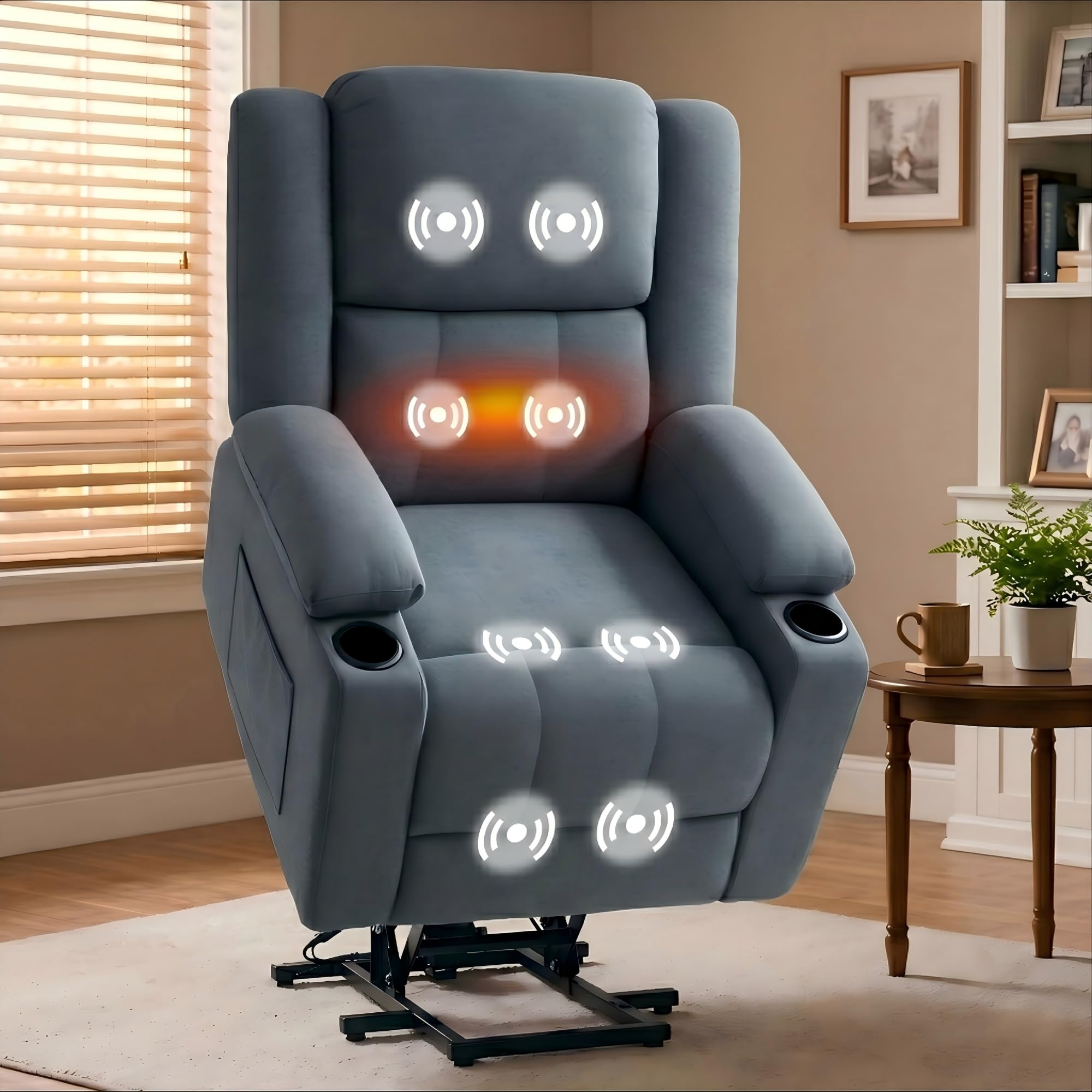 FLEXISPOT XL31 Power Lift Recliner Chair, Denim Blue