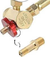 Vista 4 de Hromee Válvula de tanque de aire 1/8 "MNPT, válvula de llenado de latón de 4 piezas con tapas, usando con tanque de aire comprimido