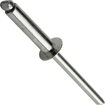 Fastenere Pop Rivets - 1/4" x 1/2" 25pcs Heavy Duty, Open-End, Stainless Steel, Dome-Head Blind Rivets, Corrosion-Resistant, High Tensile & Shear Strength, 8-8 Gap 0.376"-0.500"