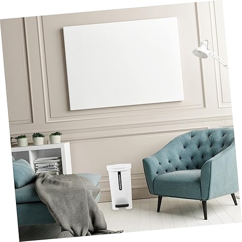 Miniatura 6 de Cabilock Bote de basura blanco de 10 litros con tapa y pedal de pie, cubo de basura simple con estilo nórdico, cesta de papel de desecho