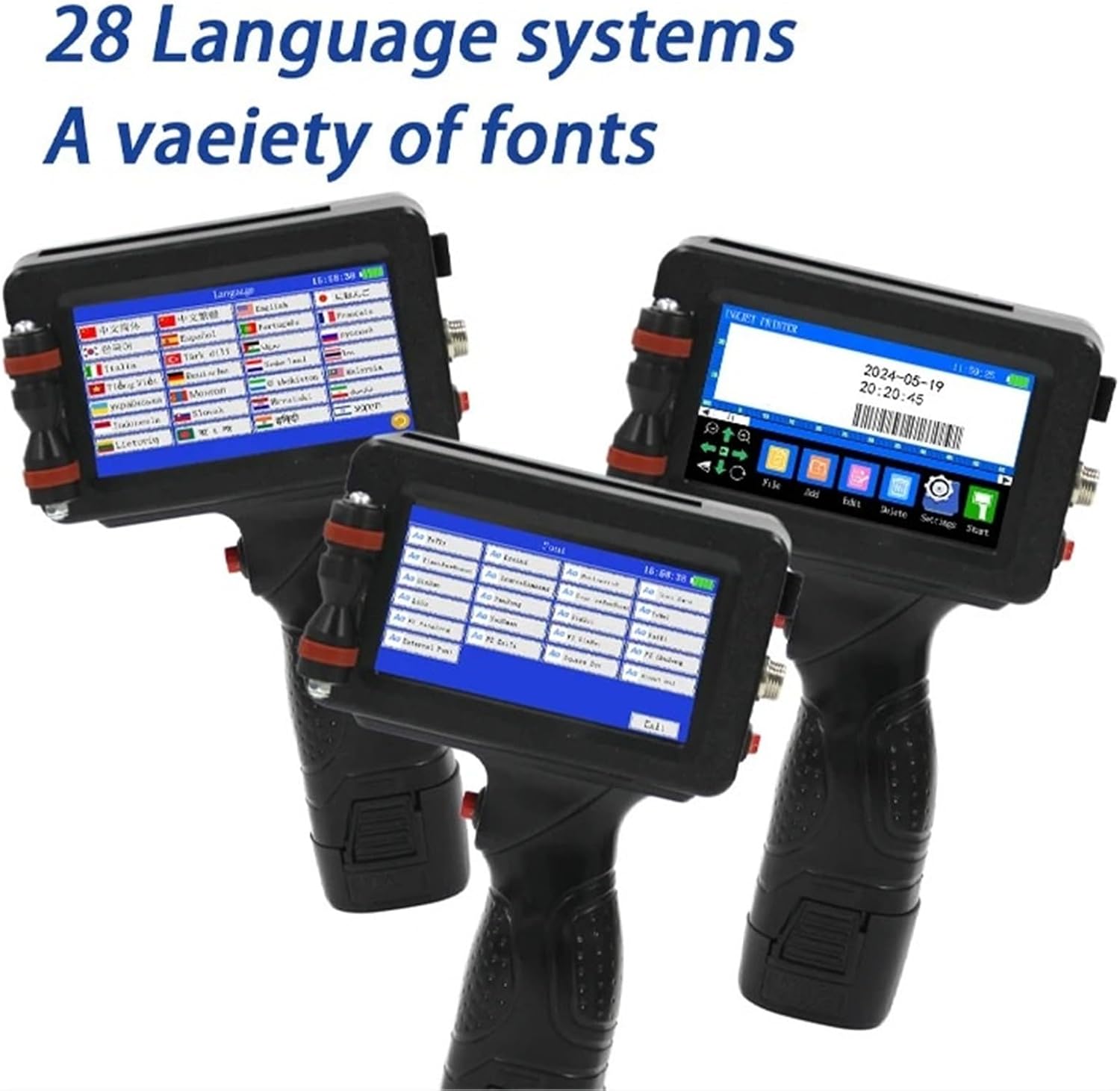 25.4mm Metal Body Portable Handheld Inkjet Printer for Text QR Barcode Batch Number Logo(25.4mm Without Ink(EU))