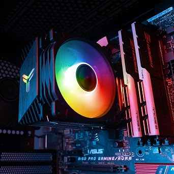 JONSBO CR-1200 RGB 92mm CPU Cooler RGB PC Fan for Intel i3/i5 and AMD CPUs Cooling Efficient Processors, high Cooling Potential and Sleek Design,128mmH,LGA 115X/1200/1700, AM4/AM5