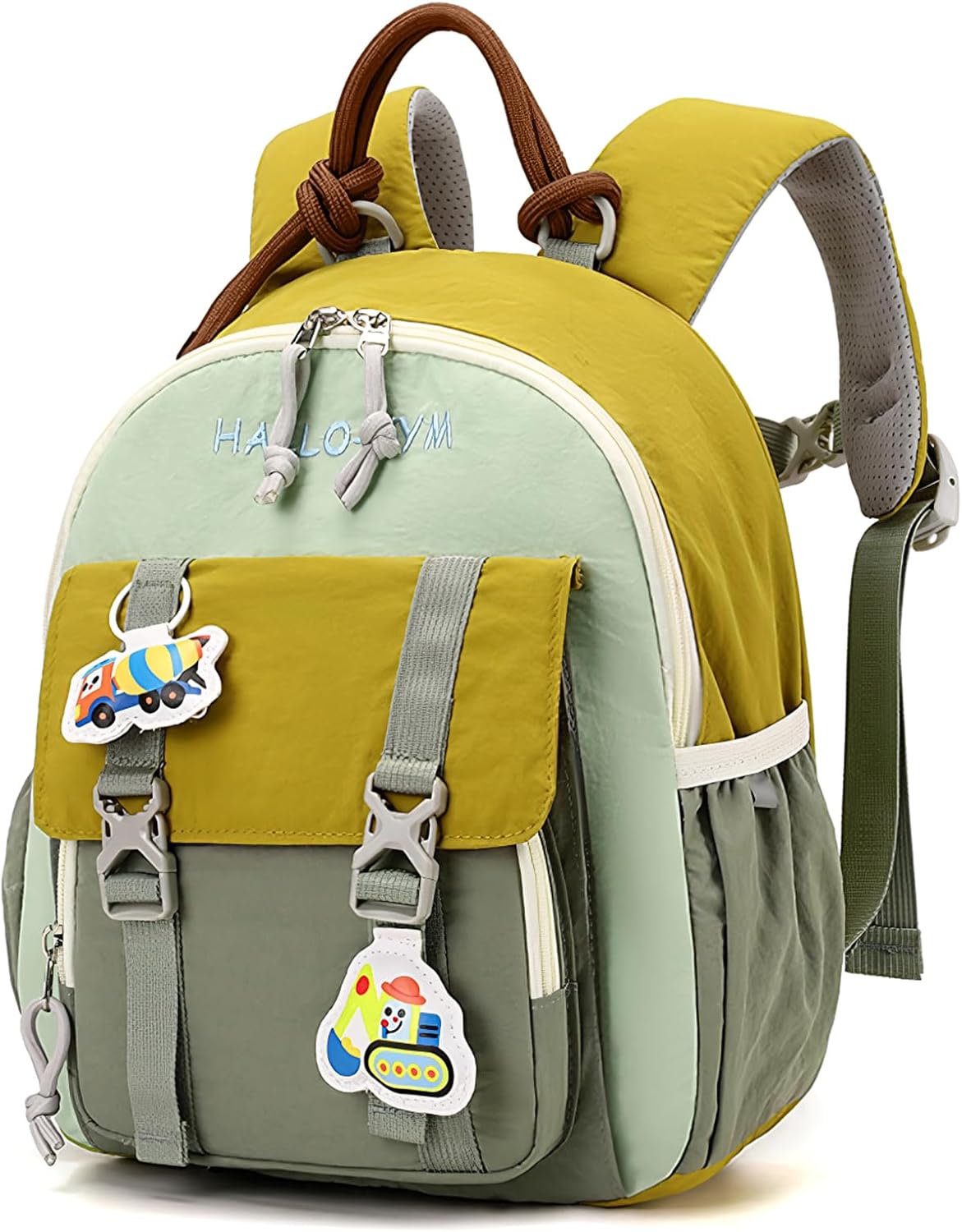 PROTAURI Mochila Infantil Niño 2-5 Años 9.6L Excavadora 3D, Verde