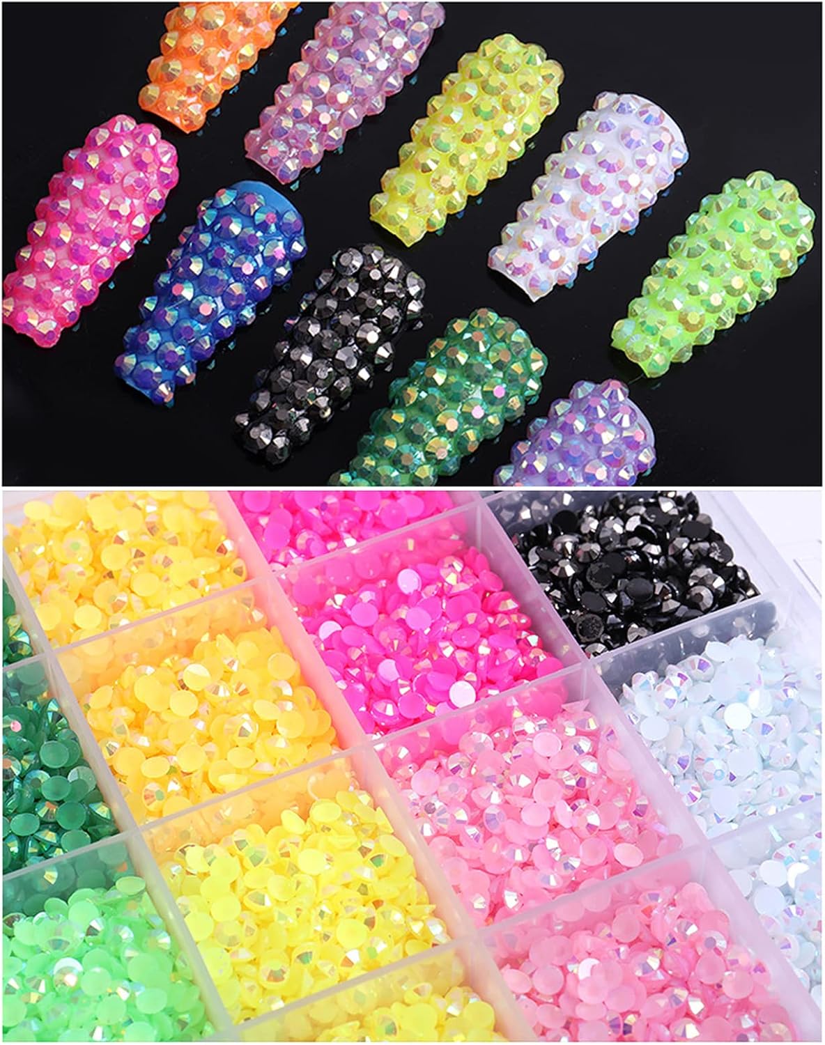 Resin 3D Rhinestones Flat Back Stones Art Decoration Mixed Pack Crystal