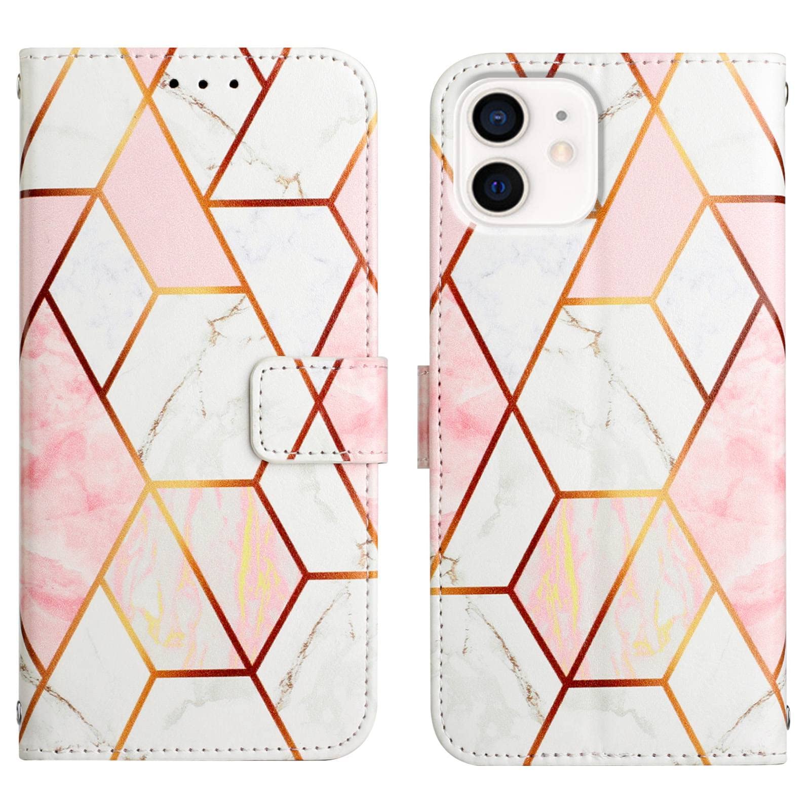 LEMAXELERS IPhone 12 Mini Hülle – Flip Case Mit Schmetterlings-Prägung, PU Leder, Magnetverschluss