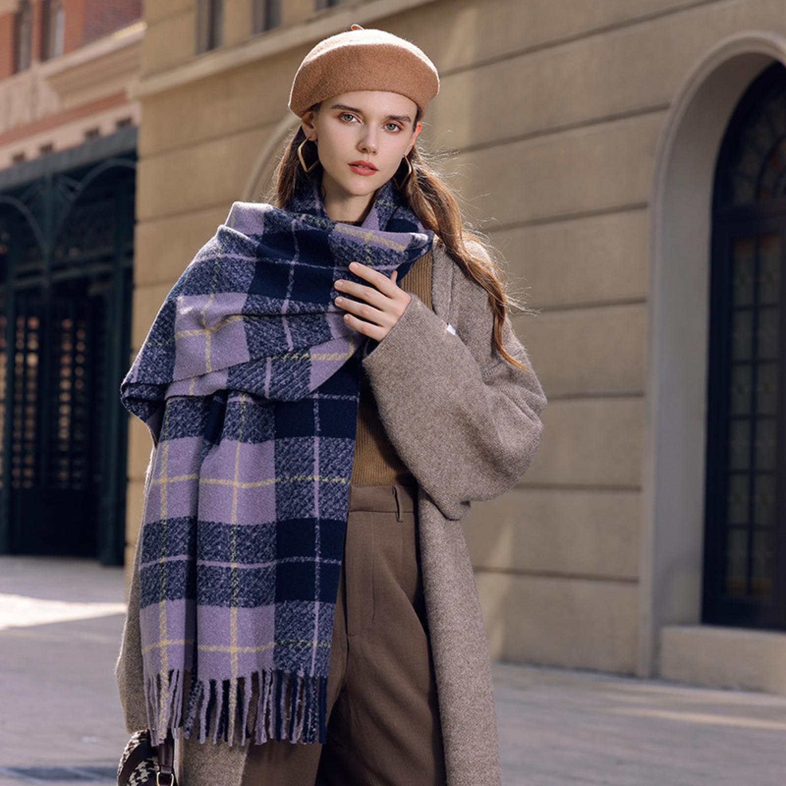Sciarpa Donna In Cashmere E Lana - 236x40 Cm, Calda, Morbida, Con Nappe, Regalo Elegante