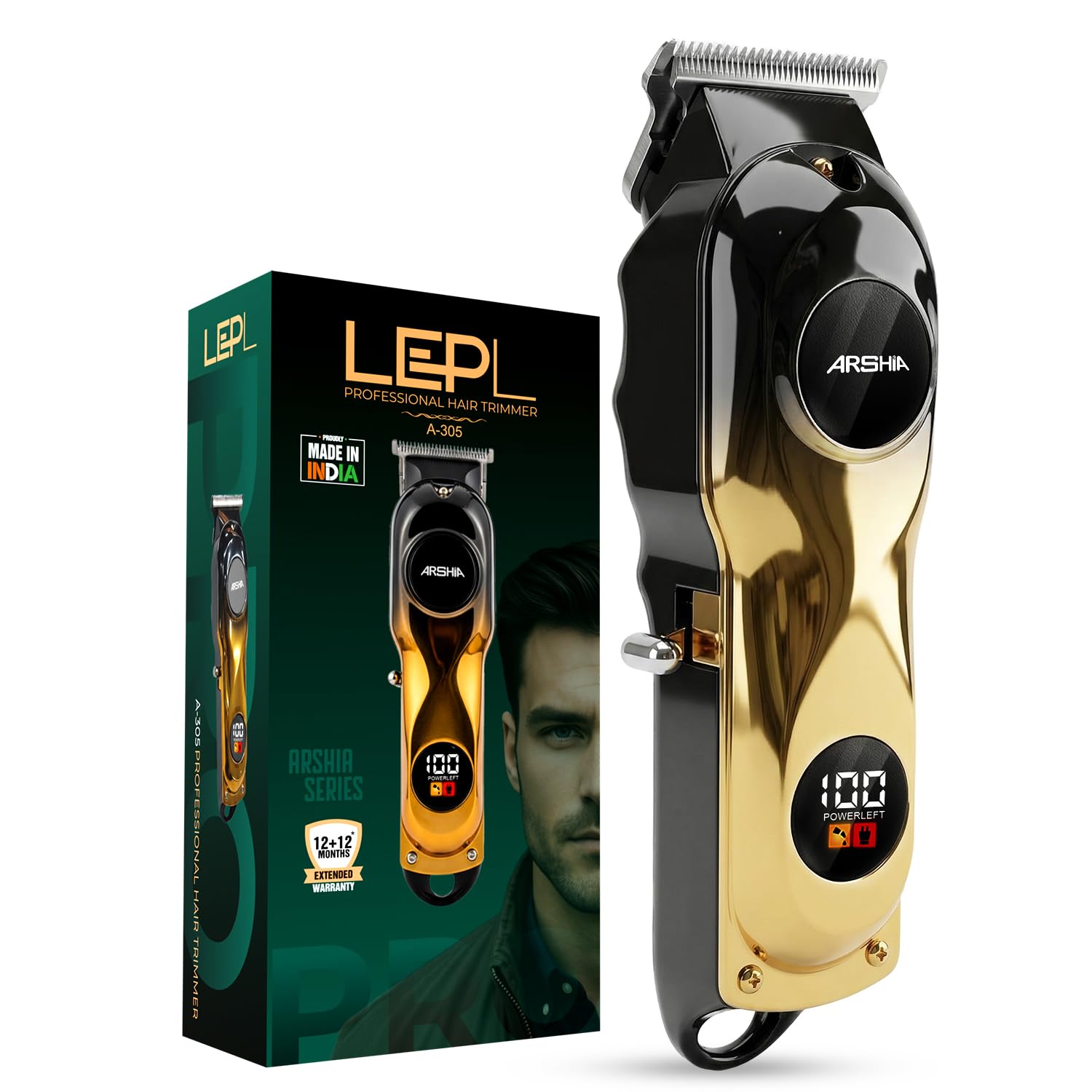 LEPL A-305 Hair Trimmer for Men, Cordless Beard & Hair Trimmer, Stainl