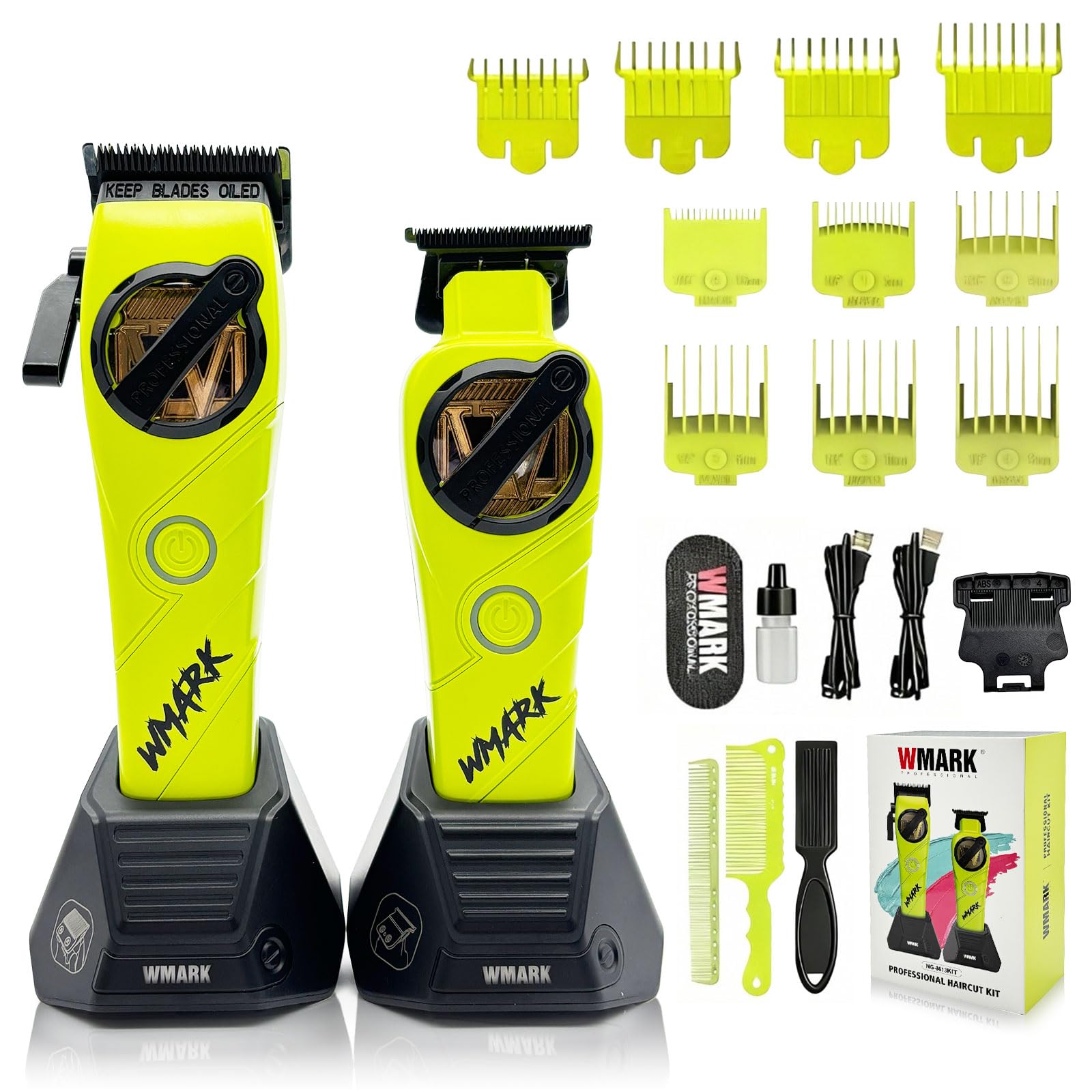 WMARK Hair Clippers for Men Professional Barber Clippers and Trimmers Set