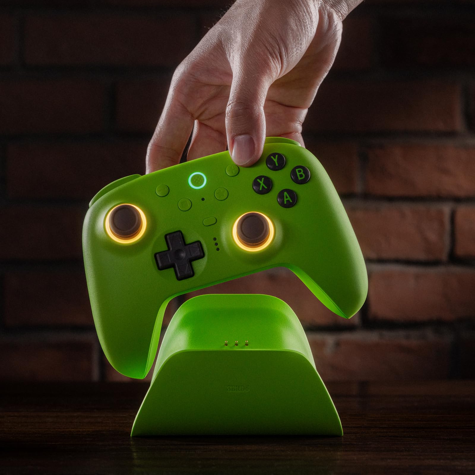 8Bitdo Ultimate 2 Wireless Controller für PC Android Apple Steam, TMR Joystick, 2.4G Gamepad mit Ladestation (GREEN)