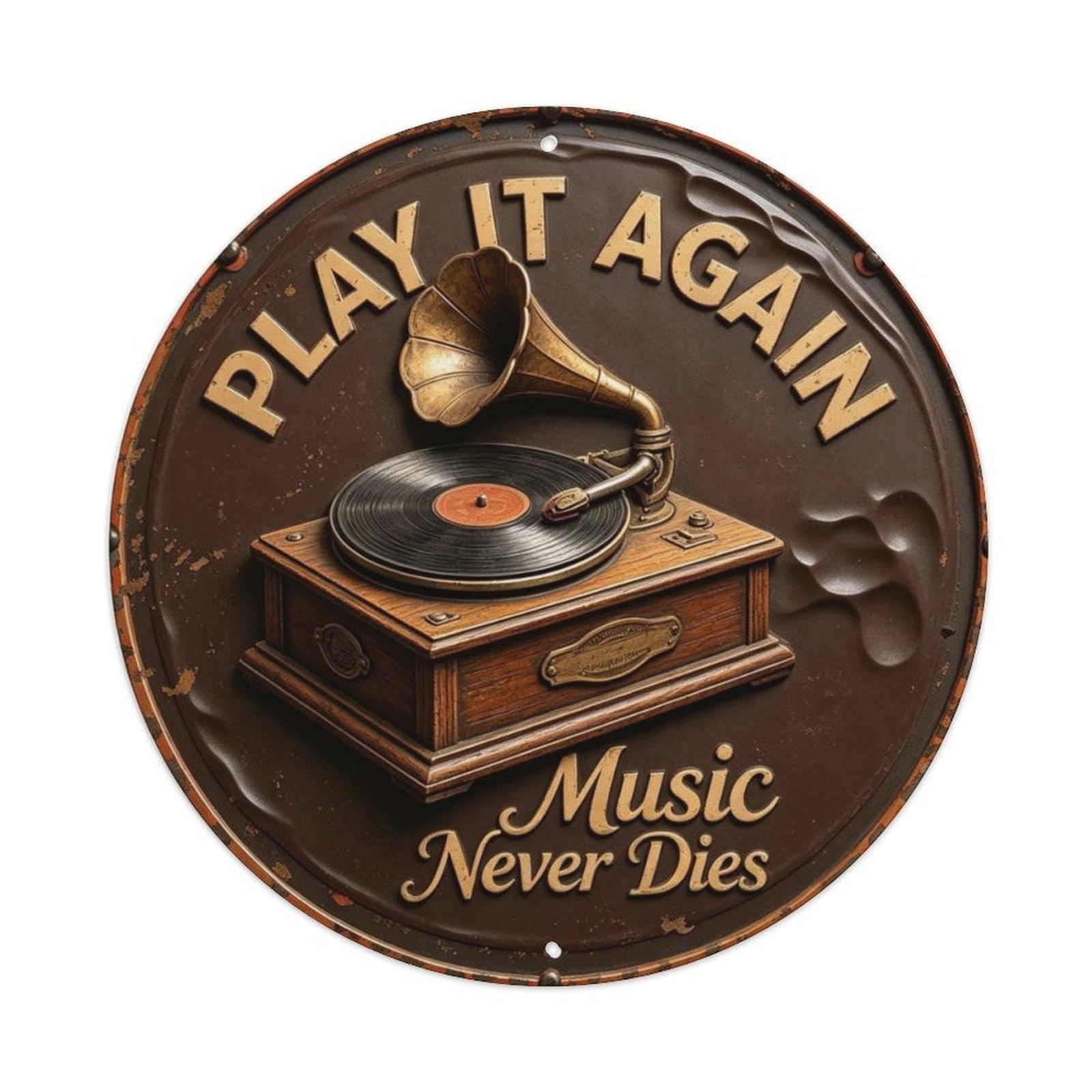 Music Never Dies Metal Tin Sign Plaque