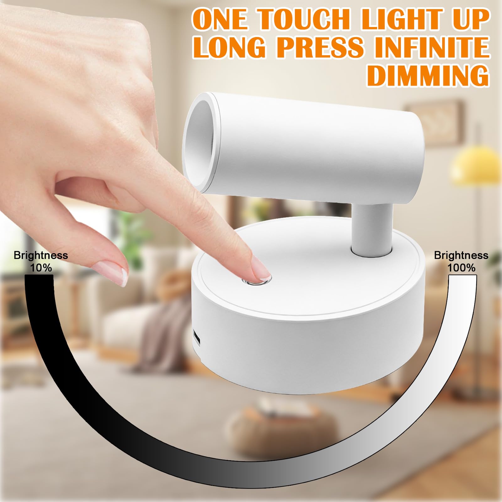 2 focos para interiores con mando a distancia, 3 temperaturas de color, foco de imagen recargable, iluminación LED de acento, luces de imágenes regulables para arte, retratos, plantas, (blanco)