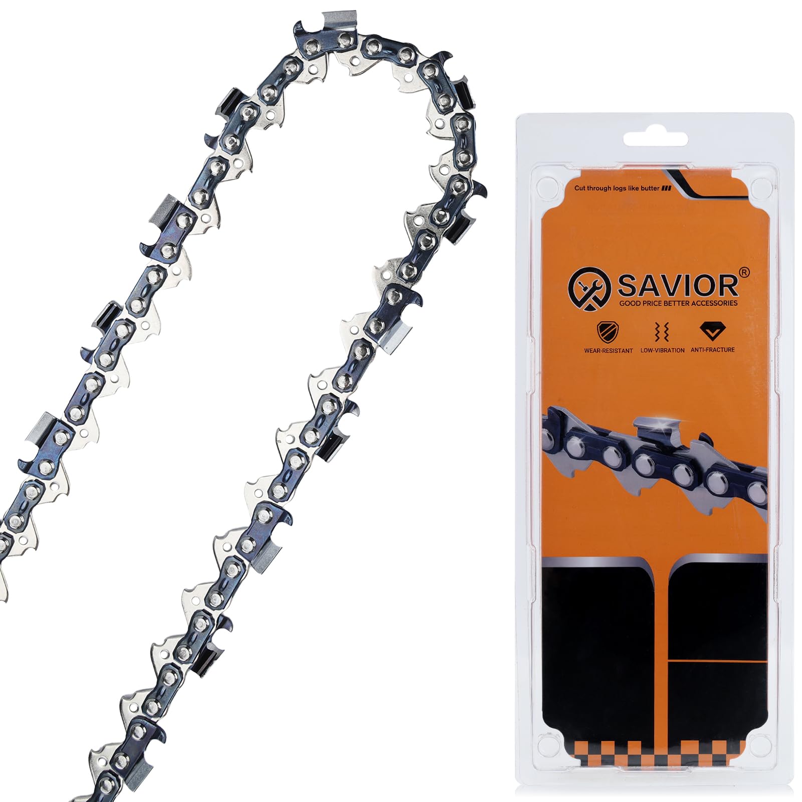 SAVIOR Sägeketten 3/8" 1,6 mm 84 TG für 63 cm Schwert, Vollmeißel Ketten Kompatibel mit Stihl 36RS - 3621 000 0084