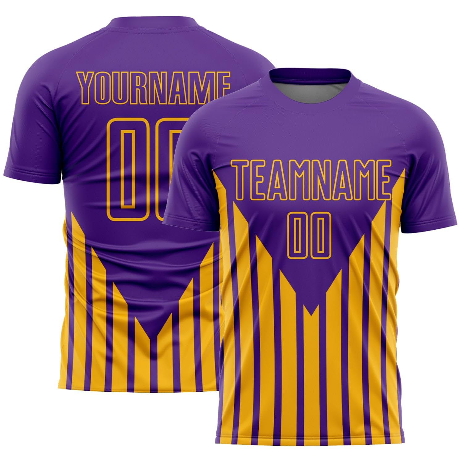 Custom Soccer Jerseys for Boys Men Women Youth, Purple Gold Personalized Soccer Jersey Printed Name Number Logo Sports Jersey